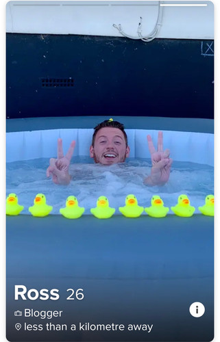 Image of Ross in a hot tub