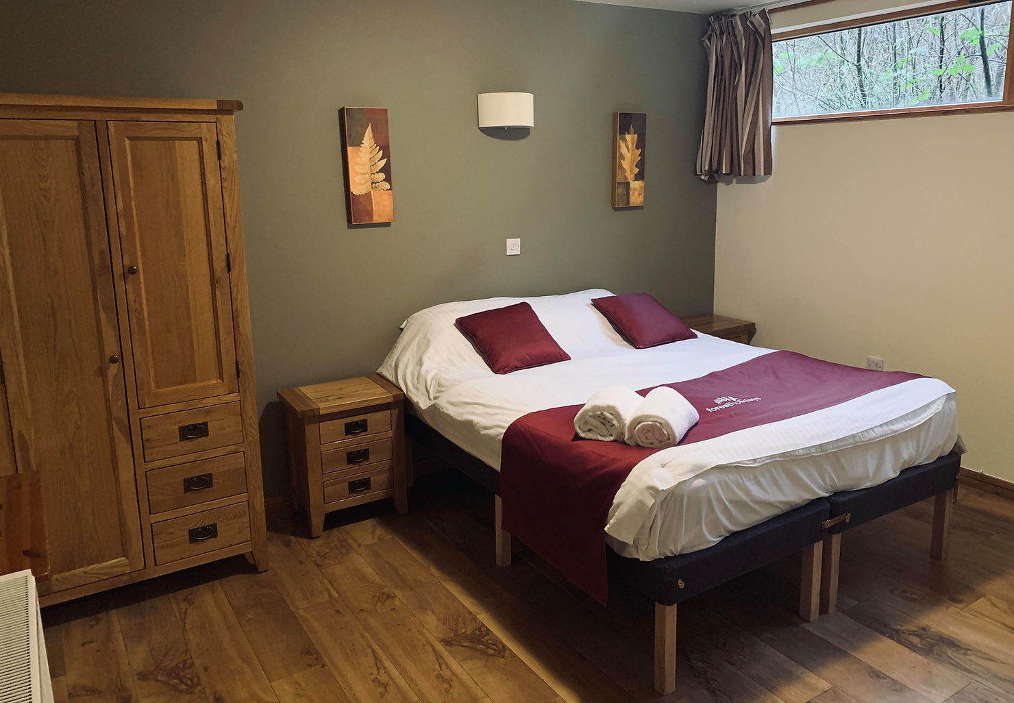 Double bed, showing inside the bedroom