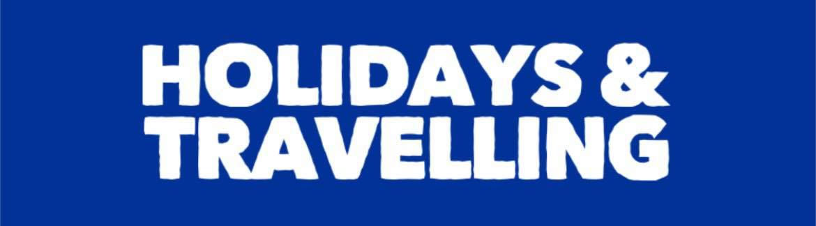 Header with the text: Holidays and travelling