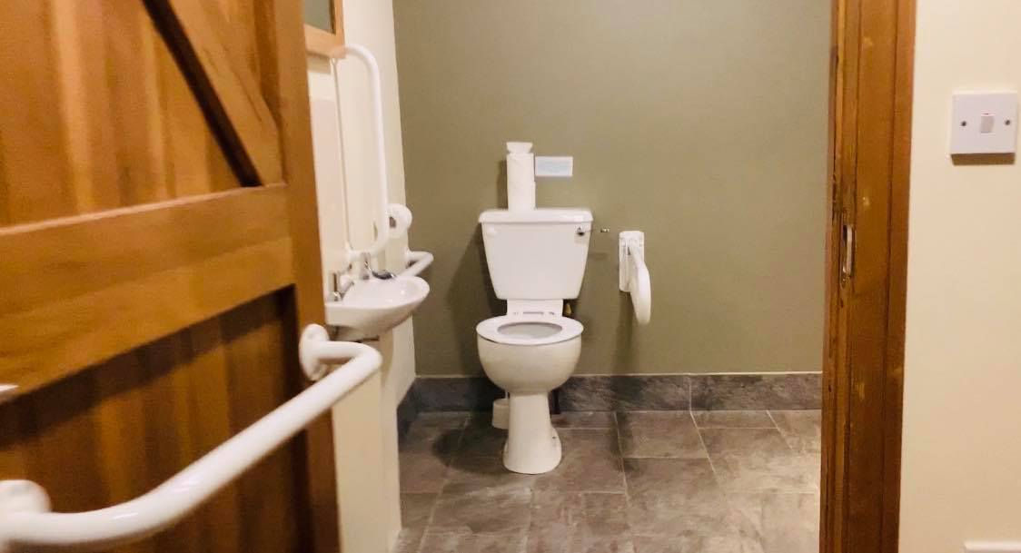 Large bathroom and toilet