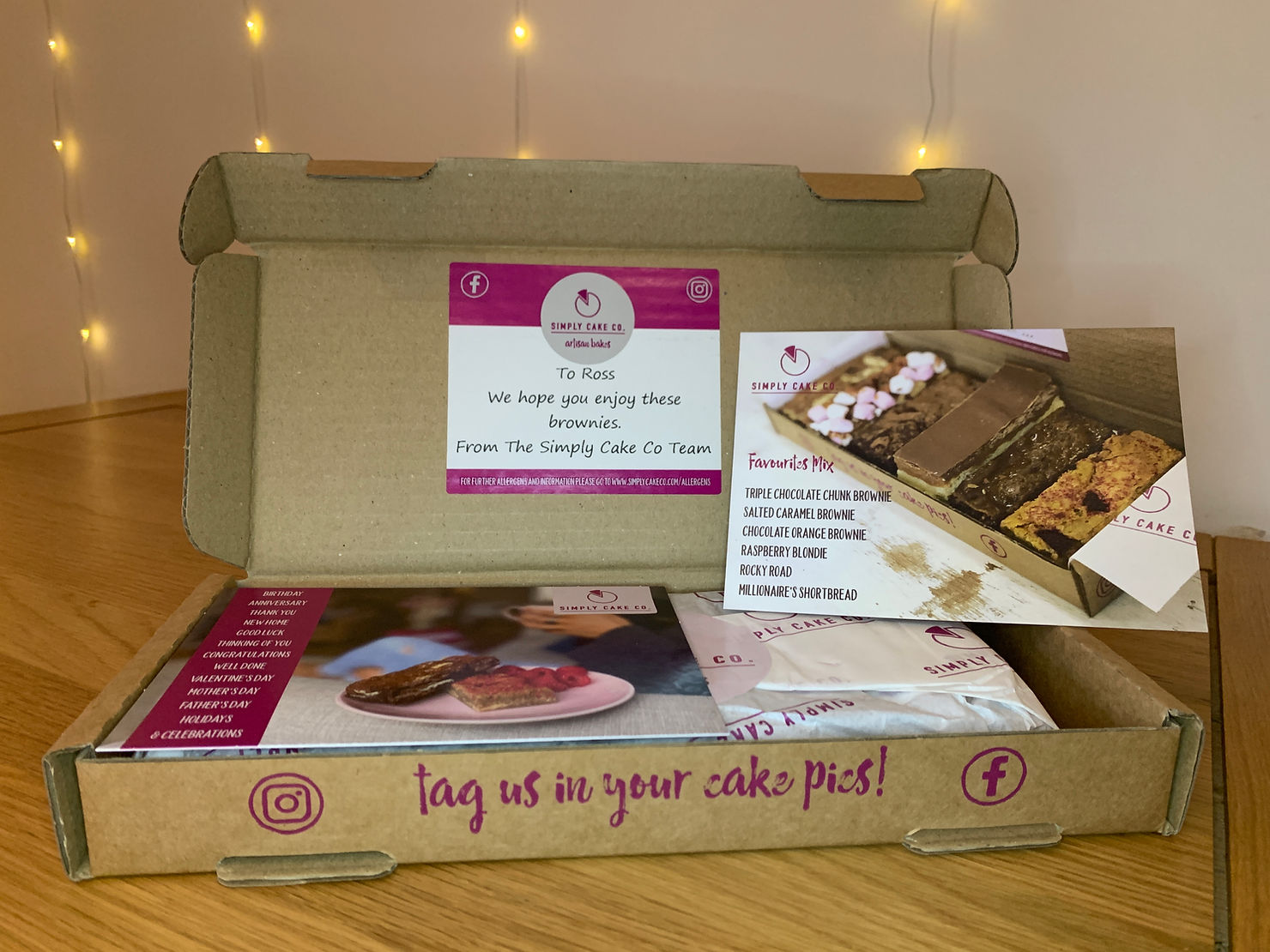 Image of the box open showing the biodegradable paper and leaflets inside