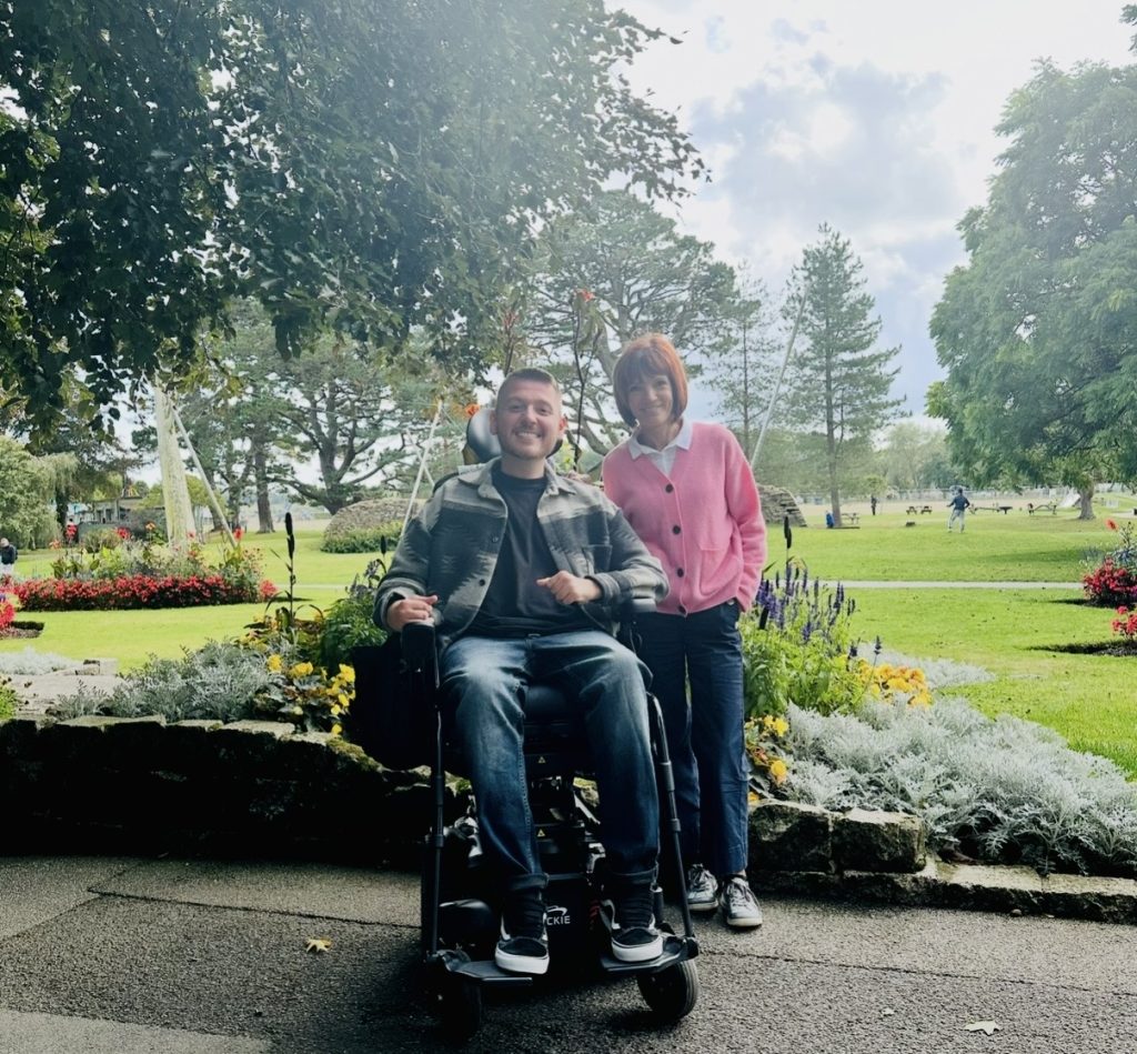 Ross with Diane from The Traitors, walking around the local park.